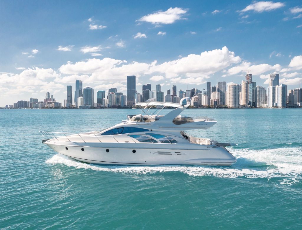 Blessed 55ft Azimut luxury yacht available for charter in Miami