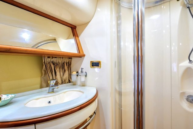 La Dolce Vita 70ft Azimut luxury washroom.
