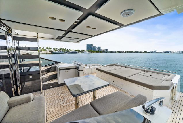 72ft Azimut “Water You Doing” boarding area with access to upper deck