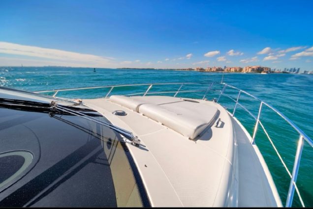 Blessed 55ft Azimut bow sunbed perfect for sunbathing and relaxation