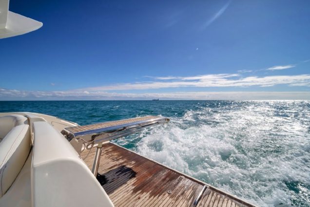Blessed 55ft Azimut swim platform with easy access to the water