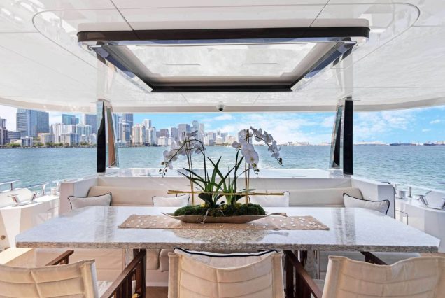 VIP 95ft Ocean Alexander Yacht With Jacuzzi grand boarding entrance with access to upper deck