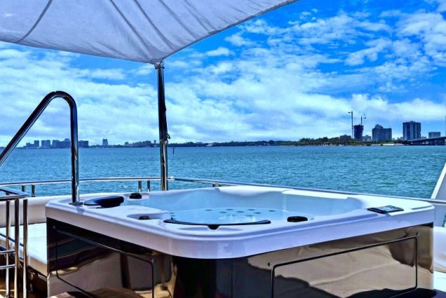VIP 95ft Ocean Alexander Yacht With Jacuzzi luxury jacuzzi for ultimate onboard relaxation