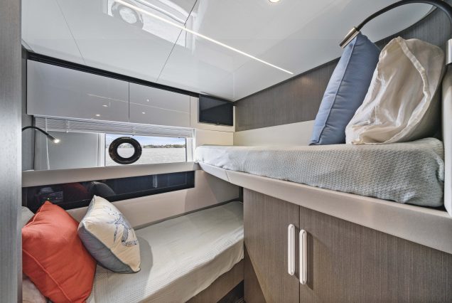 72ft Azimut “Water You Doing” spacious master bedroom designed for a luxurious stay