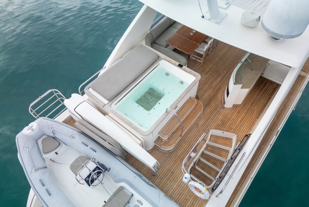 88ft Princess PFO onboard jacuzzi for a premium relaxation experience