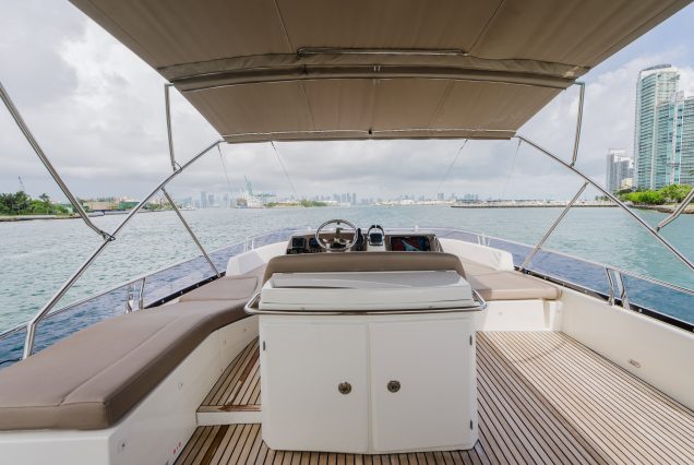 World Wide 62ft Prestige Yacht upper deck perfect for relaxing during your cruise