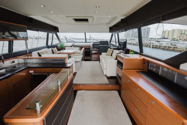 World Wide 62ft Prestige Yacht elegant indoor salon with comfortable seating