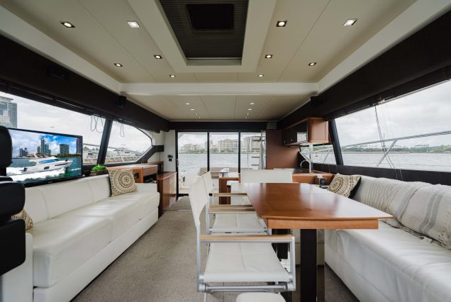 World Wide 62ft Prestige Yacht elegant indoor salon with comfortable seating