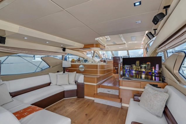 65ft Azimut Ram salon lounge Miami Marina rental