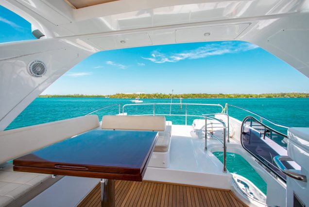 55ft Azimut “Salty At Sea” elevated lounge offering wide ocean and skyline views