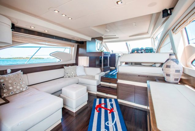 55ft Azimut “Salty At Sea” stylish indoor salon with comfortable seating