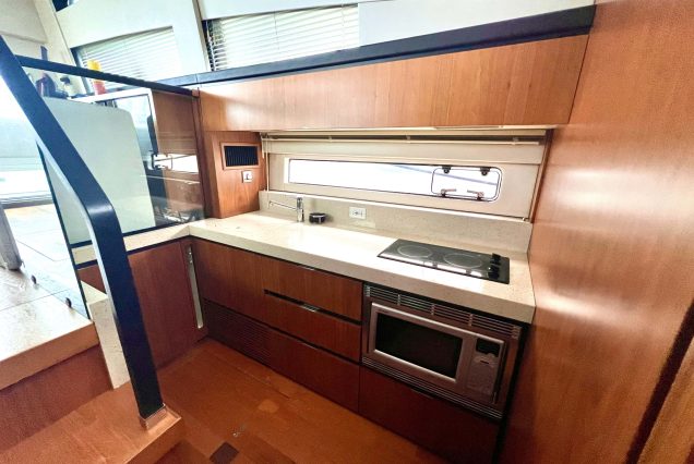 Fairline Squadron 45ft Pasha Yacht fully equipped galley connected to salon