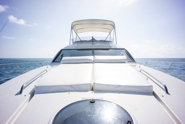 Catalaya 55ft Fairline bow sunbed perfect for relaxing under the sun