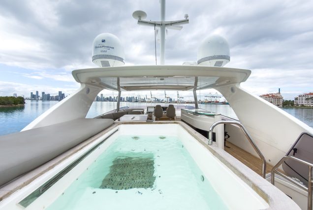 88ft Princess PFO onboard jacuzzi for a premium relaxation experience