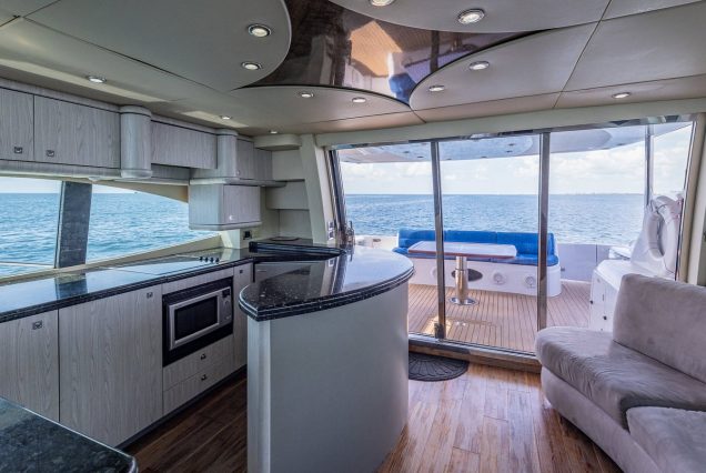 80ft Sunseeker Manhattan SlipTease fully equipped galley with modern appliances