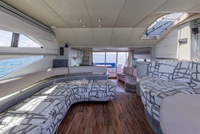 80ft Sunseeker Manhattan SlipTease formal dining area for private meals and celebrations