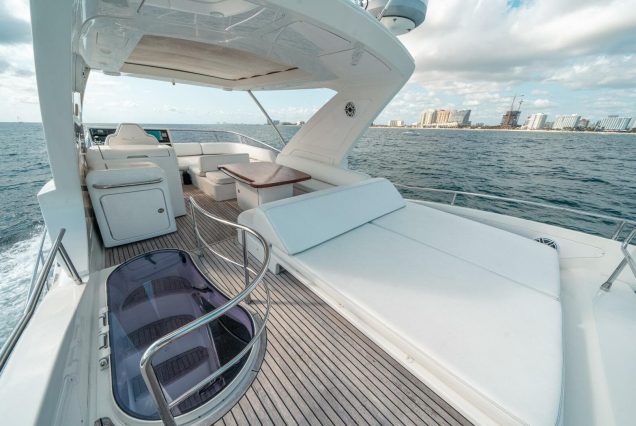 70ft Azimut WARRIOR II elevated lounge offering panoramic ocean and skyline views