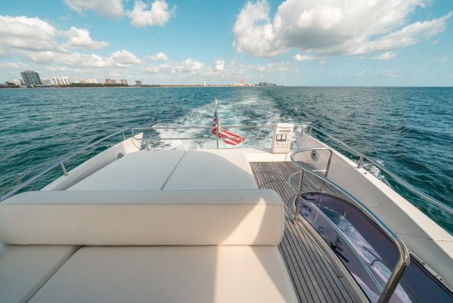 70ft Azimut WARRIOR II elevated lounge offering panoramic ocean and skyline views