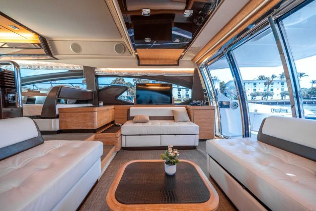 70ft Azimut WARRIOR II stylish indoor salon with comfortable seating