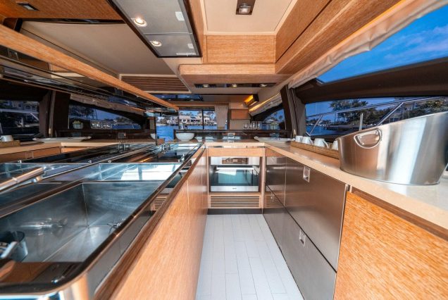 70ft Azimut WARRIOR II fully equipped galley with modern layout