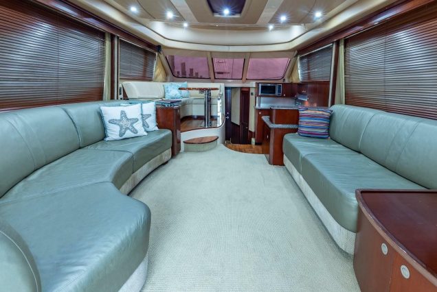 54ft Sea Ray (Sedan Bridge) stylish indoor salon with comfortable seating
