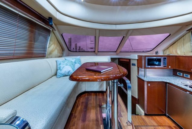 54ft Sea Ray (Sedan Bridge) interior dining area ideal for meals and gatherings