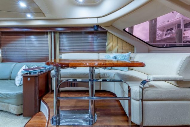 54ft Sea Ray (Sedan Bridge) interior dining area ideal for meals and gatherings