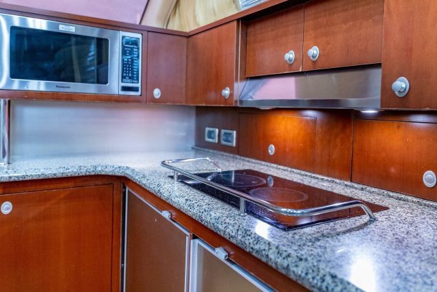 54ft Sea Ray (Sedan Bridge) equipped galley connected to the salon