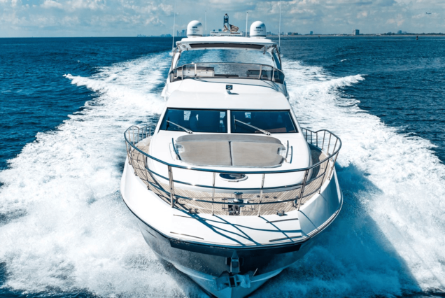 70ft Azimut “Days Like This” spacious sunbed area for soaking up the sun