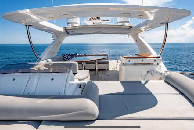 70ft Azimut “Days Like This” elevated lounge offering peaceful ocean and skyline views