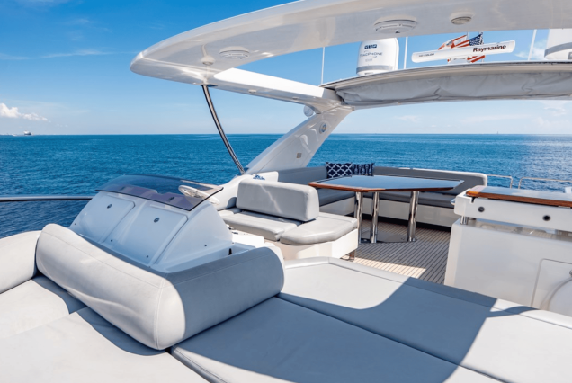 70ft Azimut “Days Like This” elevated lounge offering peaceful ocean and skyline views