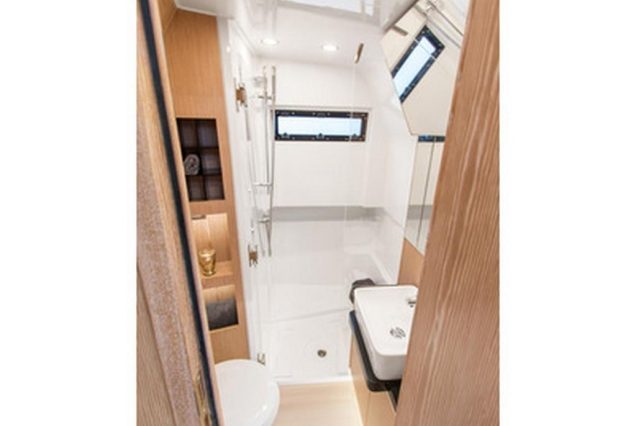 Luxury 48ft Fjord well-designed washroom with premium fittings