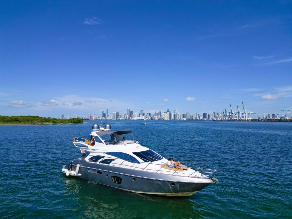 Azimut 57ft Modern Yacht sleek luxury yacht available for charter in Miami