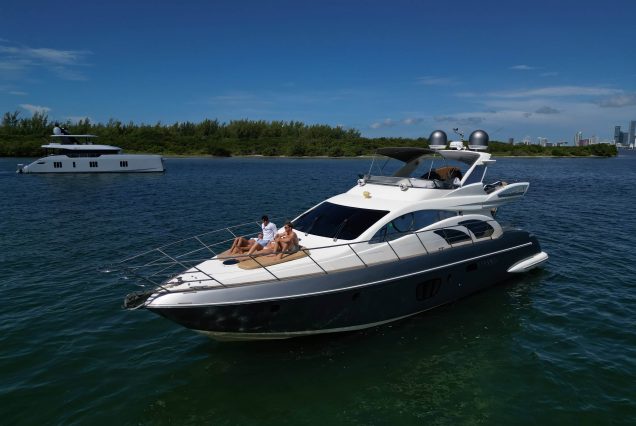 Azimut 57ft Modern Yacht bow sunbed perfect for sunbathing and relaxation
