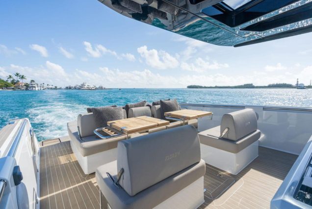 Luxury 48ft Fjord contemporary outdoor area with comfortable seating