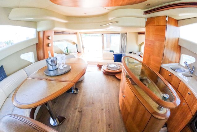 Azimut 57ft Modern Yacht interior dining area perfect for meals and celebrations