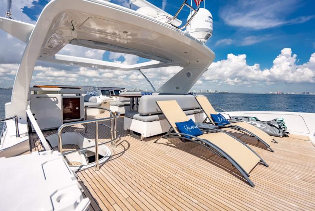 70ft Azimut “Days Like This” elevated lounge offering peaceful ocean and skyline views