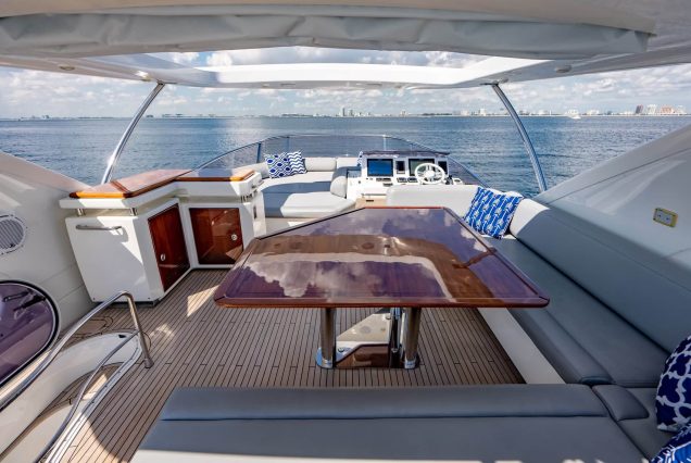 70ft Azimut “Days Like This” elevated lounge offering peaceful ocean and skyline views