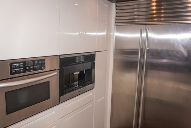 Mega 103ft Azimut SCARLET fully equipped galley with modern appliances