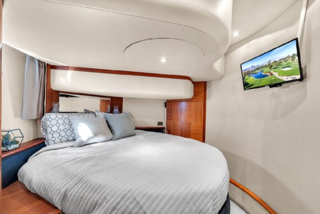 Blessed 55ft Azimut spacious master bedroom designed for comfort at sea