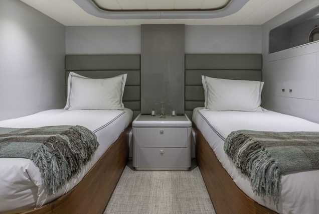 110ft Horizon “The Nirvana” guest cabin with elegant design and premium sleeping comfort