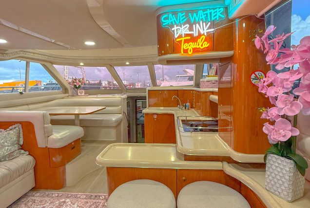 50ft Sea Ray Sedan Coast to Coast Miami elegant dining area perfect for onboard meals and celebrations