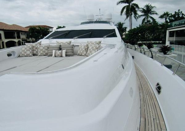 Luxury 105ft Leopard Miami spacious sunbed area perfect for relaxing under the sun