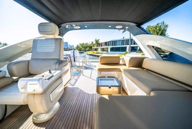 72ft Azimut Blackjack Miami upper deck ideal for open-air cruising and relaxation