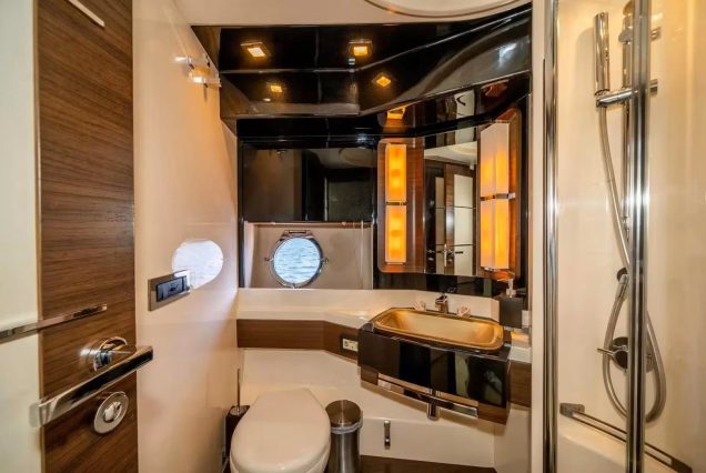 72ft Azimut Blackjack Miami luxury washroom with premium fittings and finishes