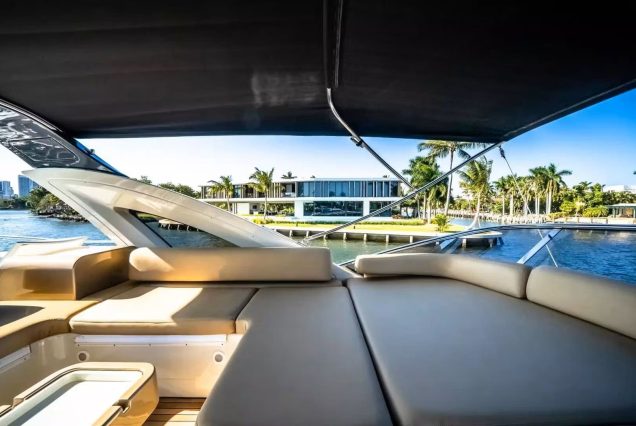72ft Azimut Blackjack Miami upper deck ideal for open-air cruising and relaxation
