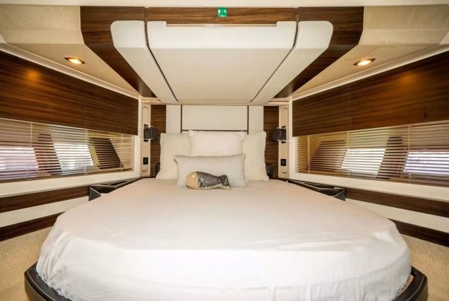 72ft Azimut Blackjack Miami guest cabin with sophisticated interiors and premium sleeping comfort