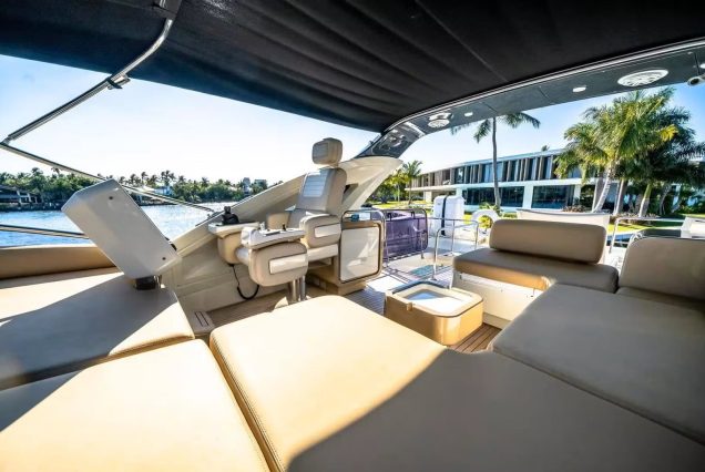 72ft Azimut Blackjack Miami upper deck ideal for open-air cruising and relaxation