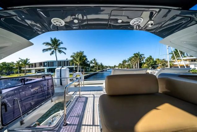 72ft Azimut Blackjack Miami upper deck ideal for open-air cruising and relaxation