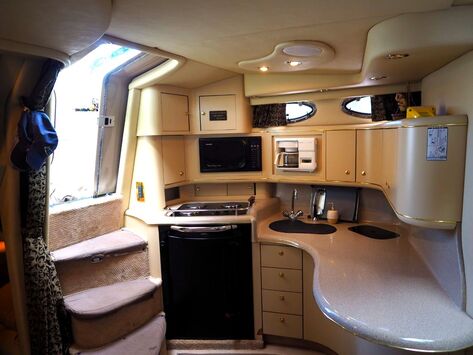 40ft Sea Ray Esplanade Miami fully equipped galley with sleek modern finishes